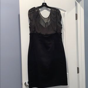 Tahari chiffon and satin sheath dress